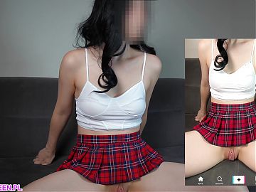 Hot brunette flashes big pumped pussy during panties try on haul stream on Tiktok
