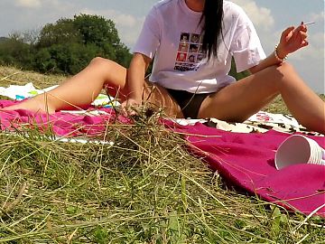 NO PANTIES ALERT! Big Tits Big Ass Tight Pussy Hot College Girls playing Twister and Sunbathing in Panties and T-shirt